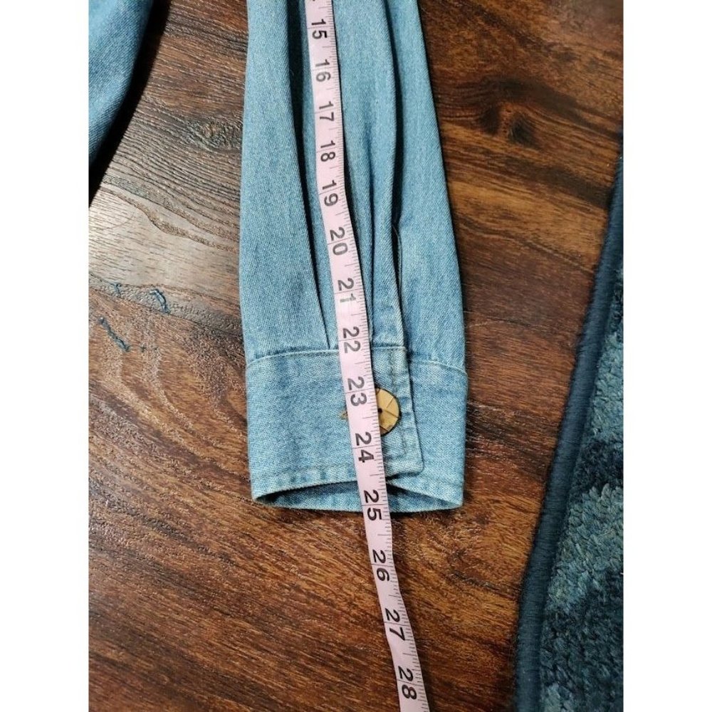 Vintage 80's Saint Germain Long Sleeve Notch Lapel Button Up Blue Denim Jacket M - Picture 8 of 16